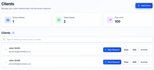 Client Collection ClientDocs - Document Collection for Professionals